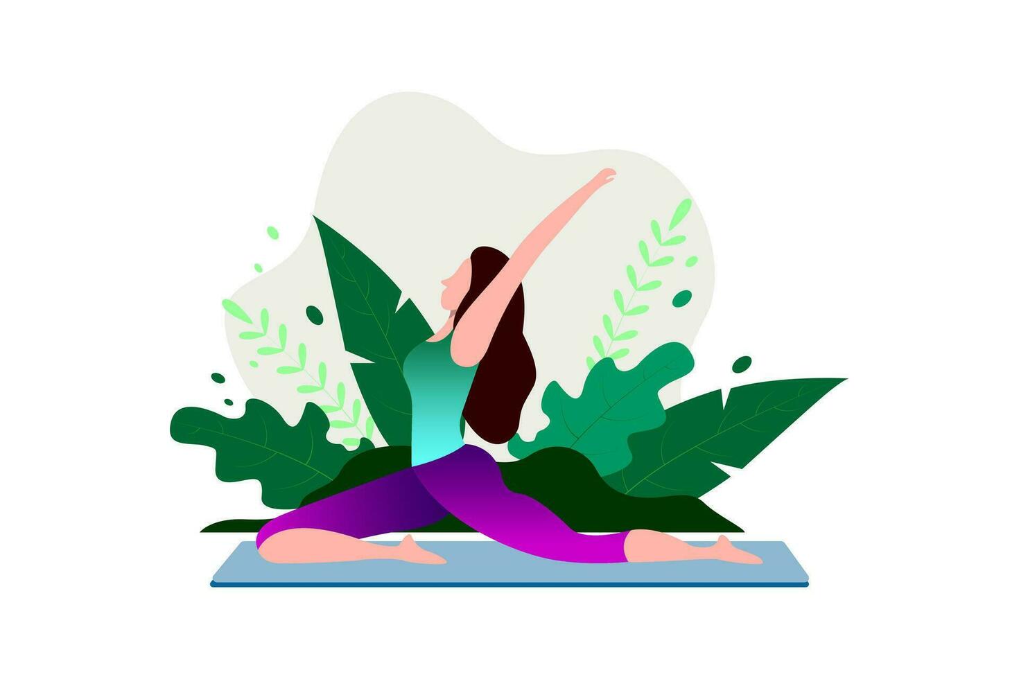 yoga in de lotus positie, yoga oefening geschiktheid behandeling gezond vector