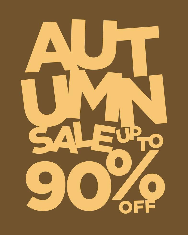 herfst uitverkoop omhoog naar 90 procent uit typografie vector