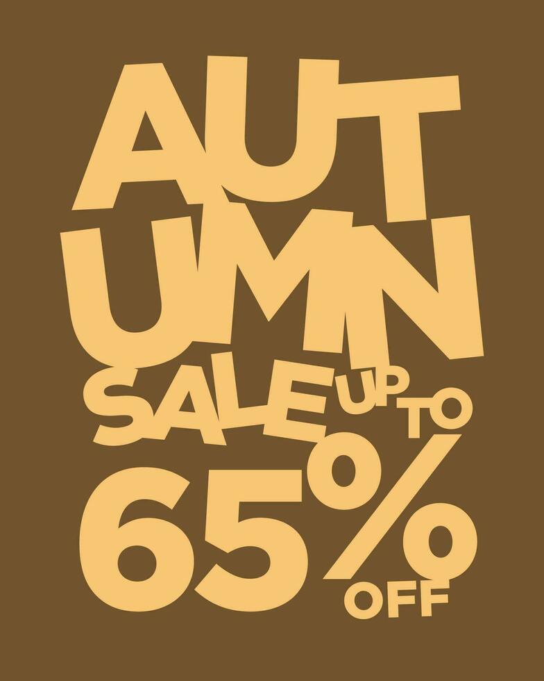 herfst uitverkoop omhoog naar 65 procent uit typografie vector