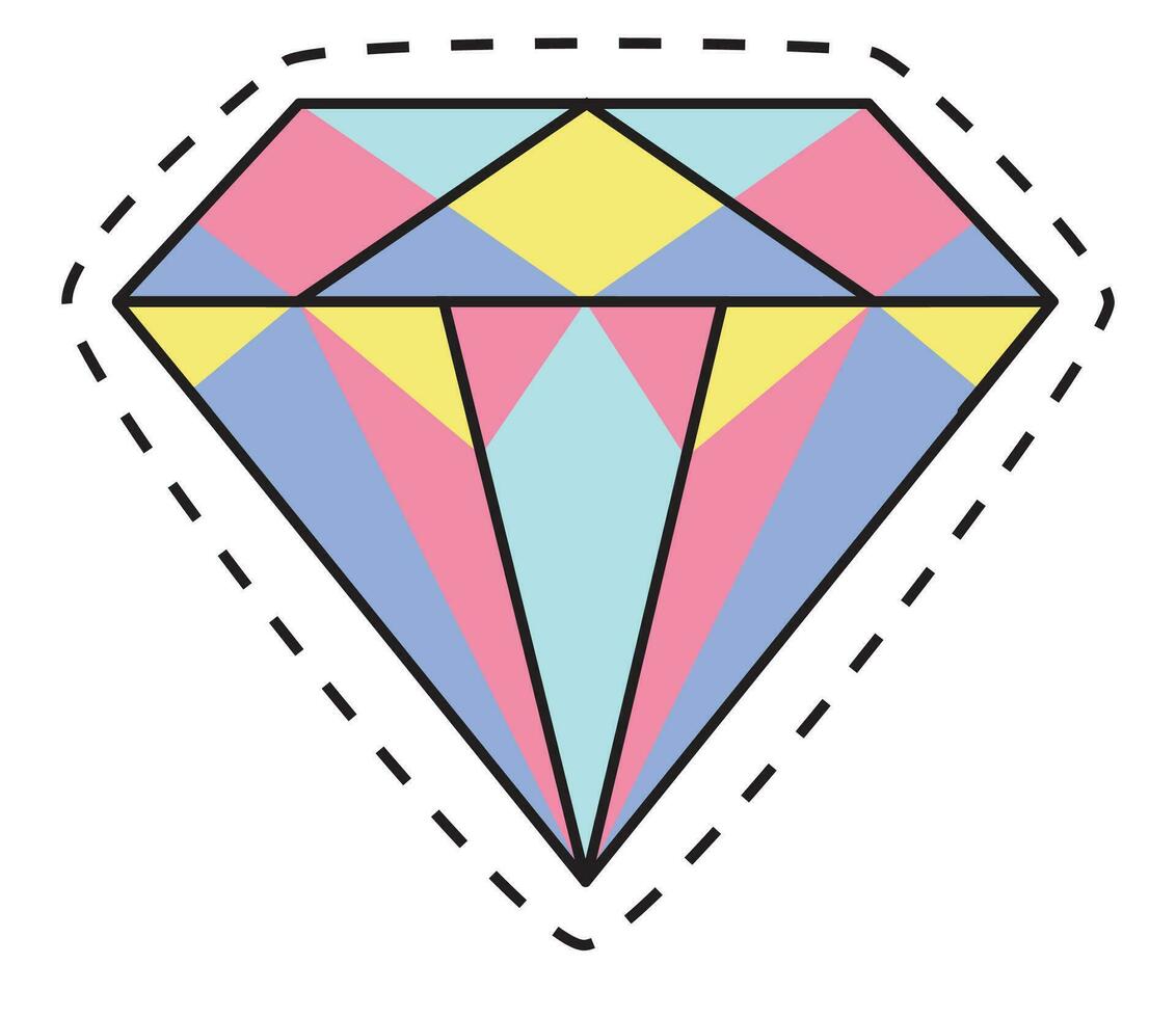 edelsteen kristal diamant kleurrijk sticker vector