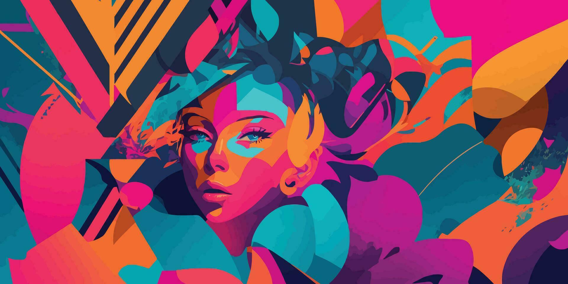 kleurrijk vrouw esthetisch achtergrond abstract illustratie vector