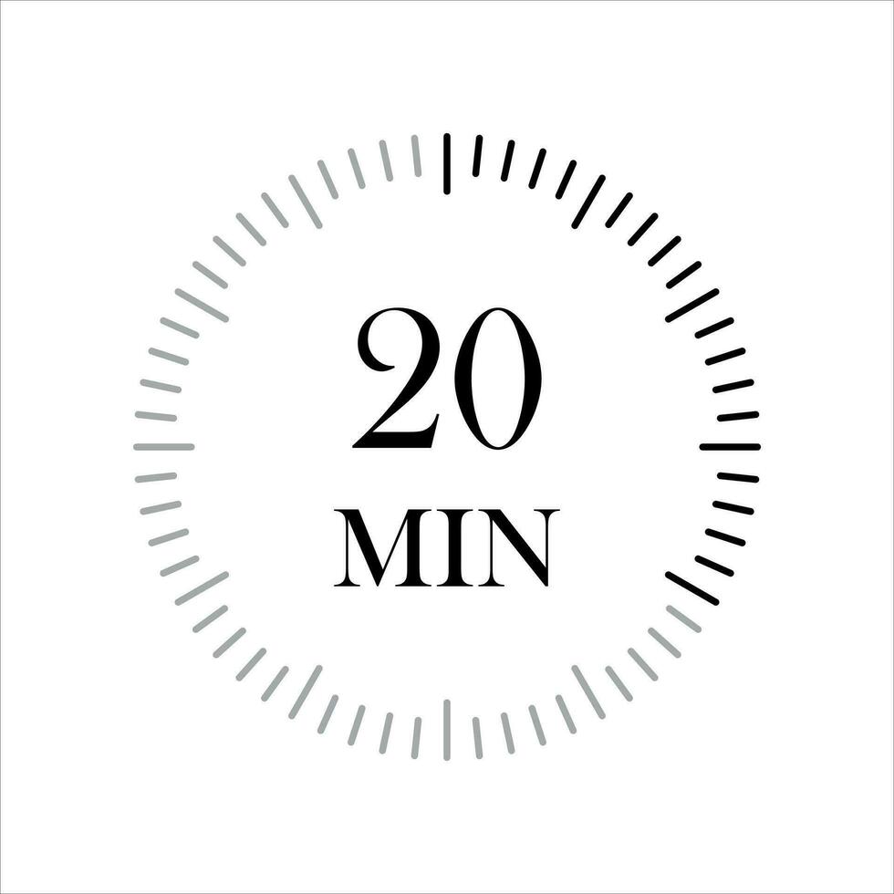 20 minuten timers klokken, timer 20 min icoon. vector