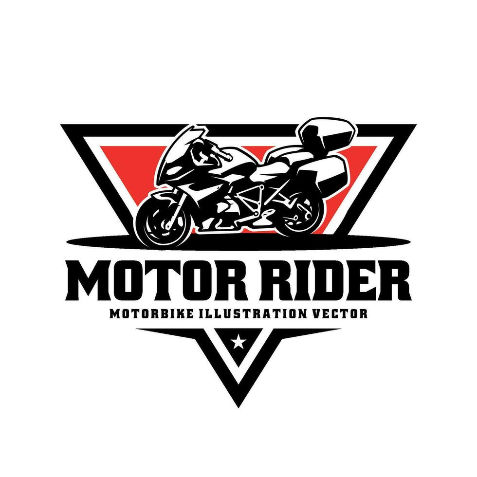 toeren en avontuur motorfiets logo vector