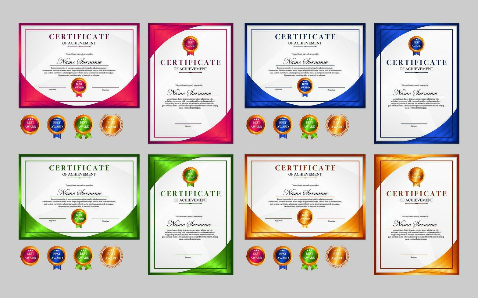 modern gemakkelijk certificaat verzameling vector