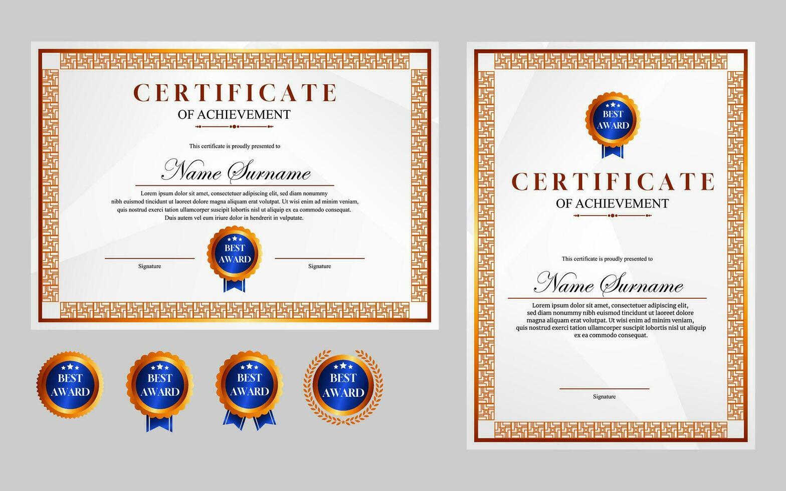 certificaat ontwerp gemakkelijk modern a4 luxe certificaat goud kleur vector