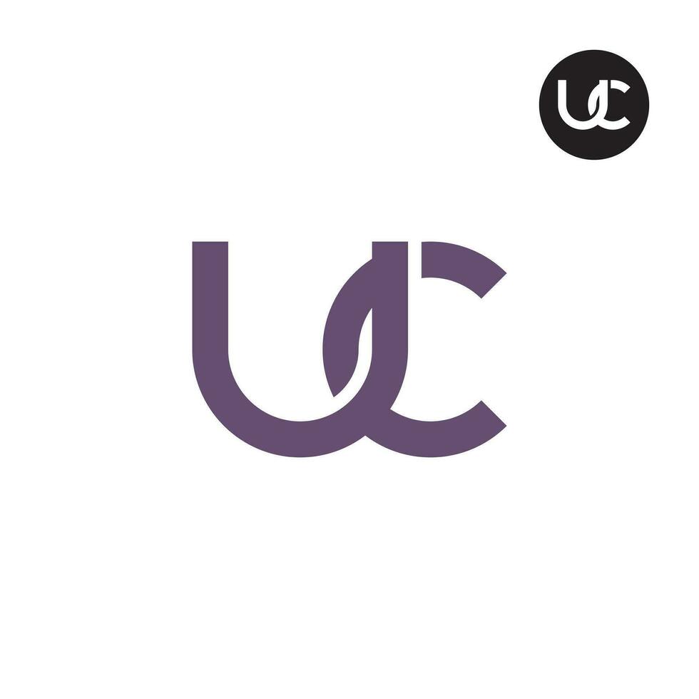 brief uc monogram logo ontwerp vector