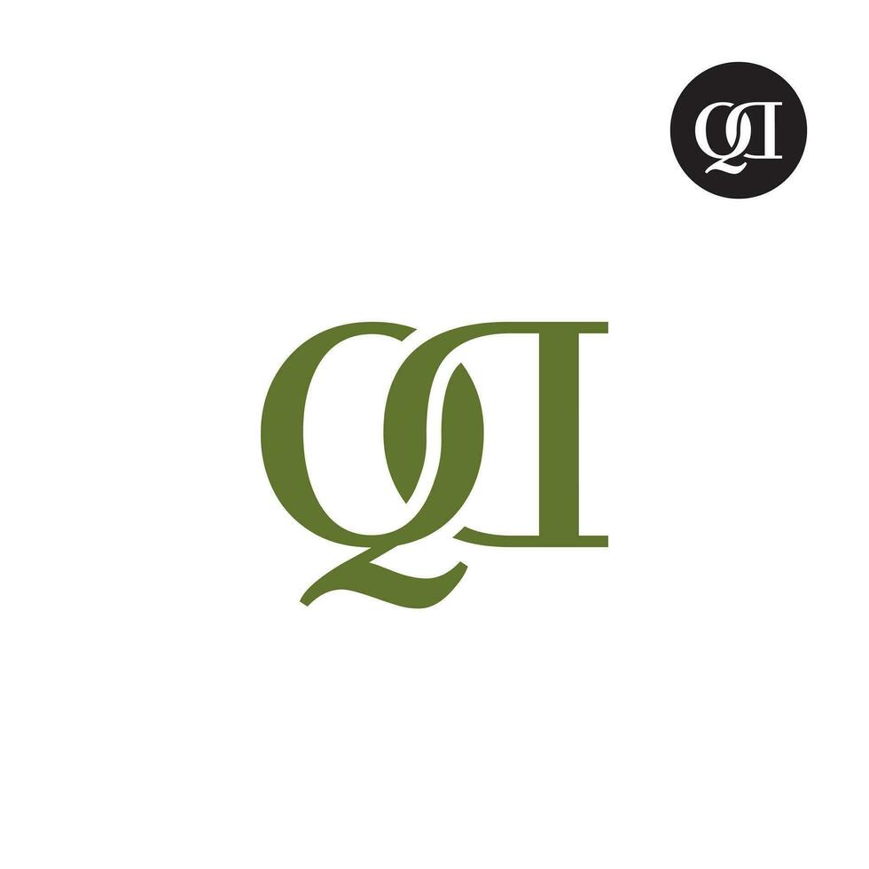 luxe modern serif brief qd monogram logo ontwerp vector