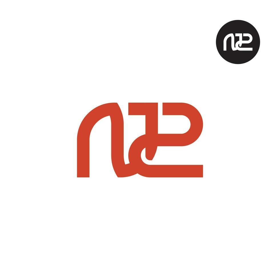brief nz n2 monogram logo ontwerp vector