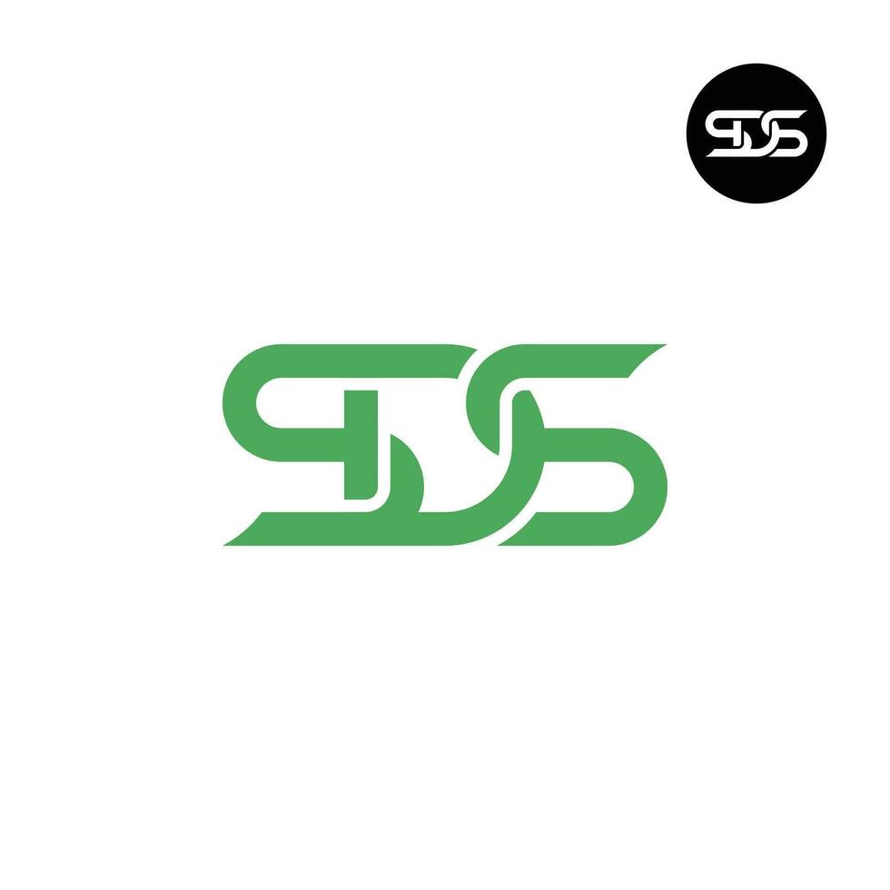 brief sds monogram logo ontwerp vector