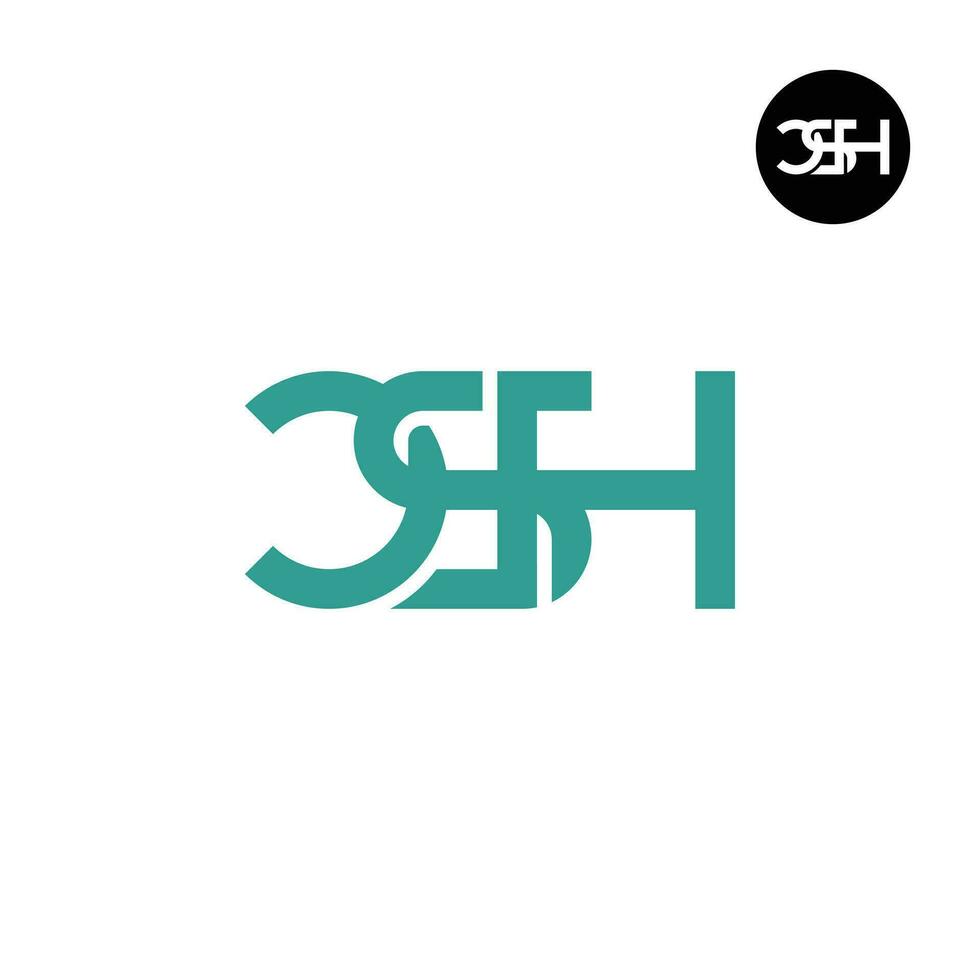 brief csh monogram logo ontwerp vector