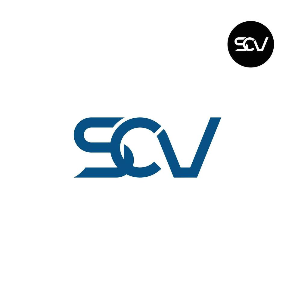 brief scv monogram logo ontwerp vector