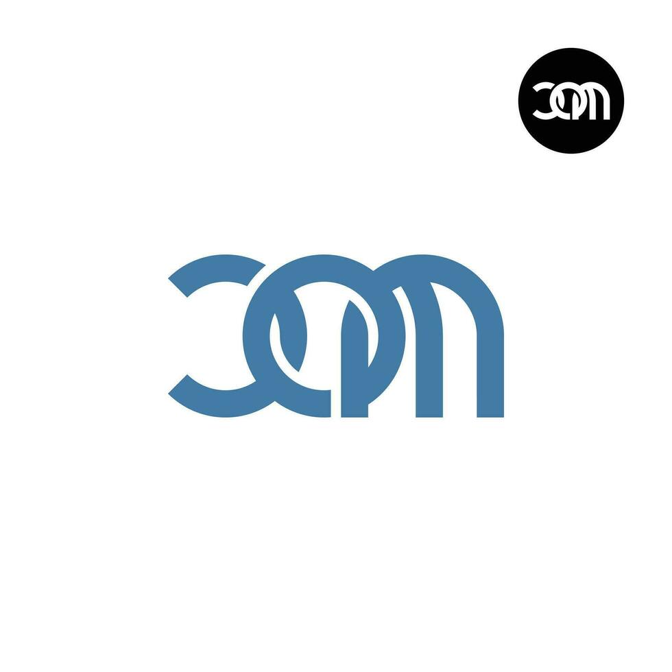 brief com monogram logo ontwerp vector