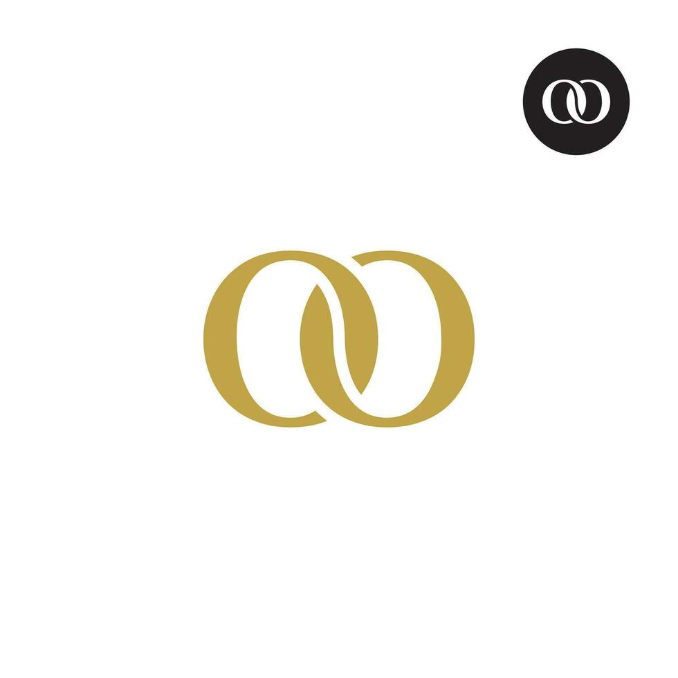 luxe modern serif brief ooo monogram logo ontwerp vector