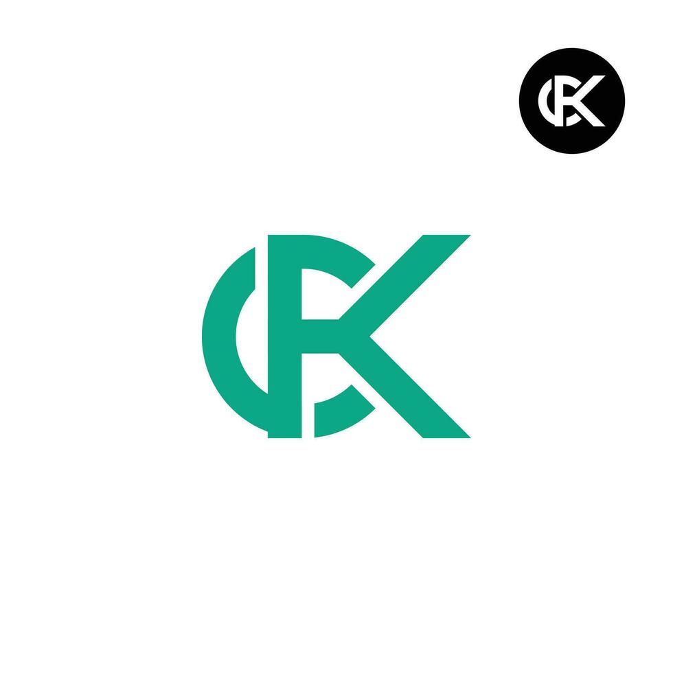 brief ck monogram logo ontwerp vector