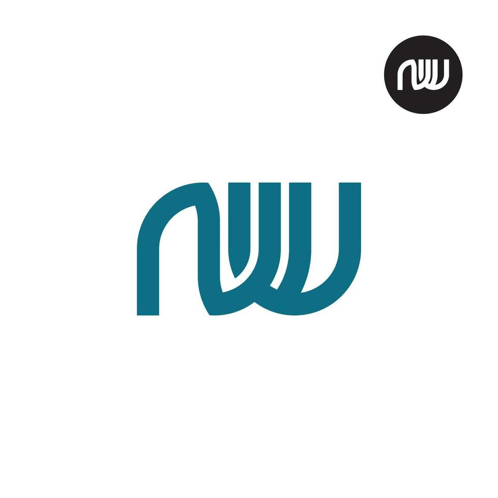 brief nw monogram logo ontwerp vector