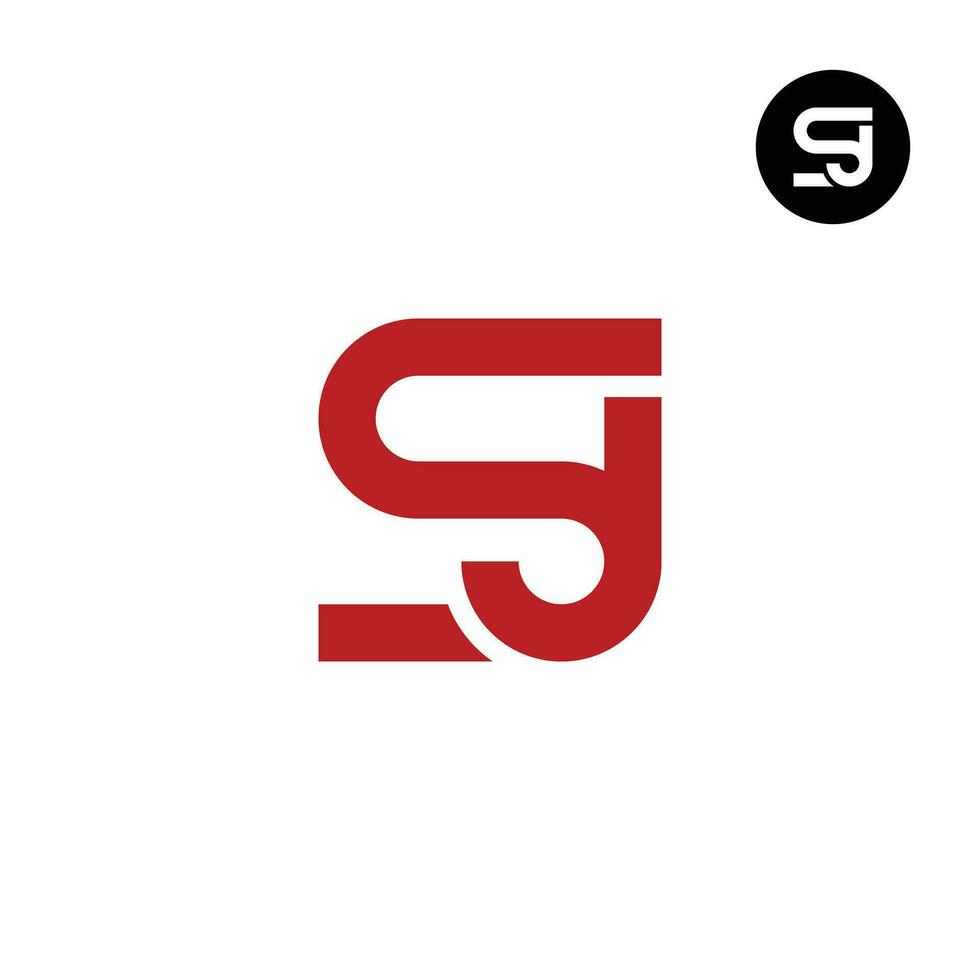 brief sj monogram logo ontwerp vector