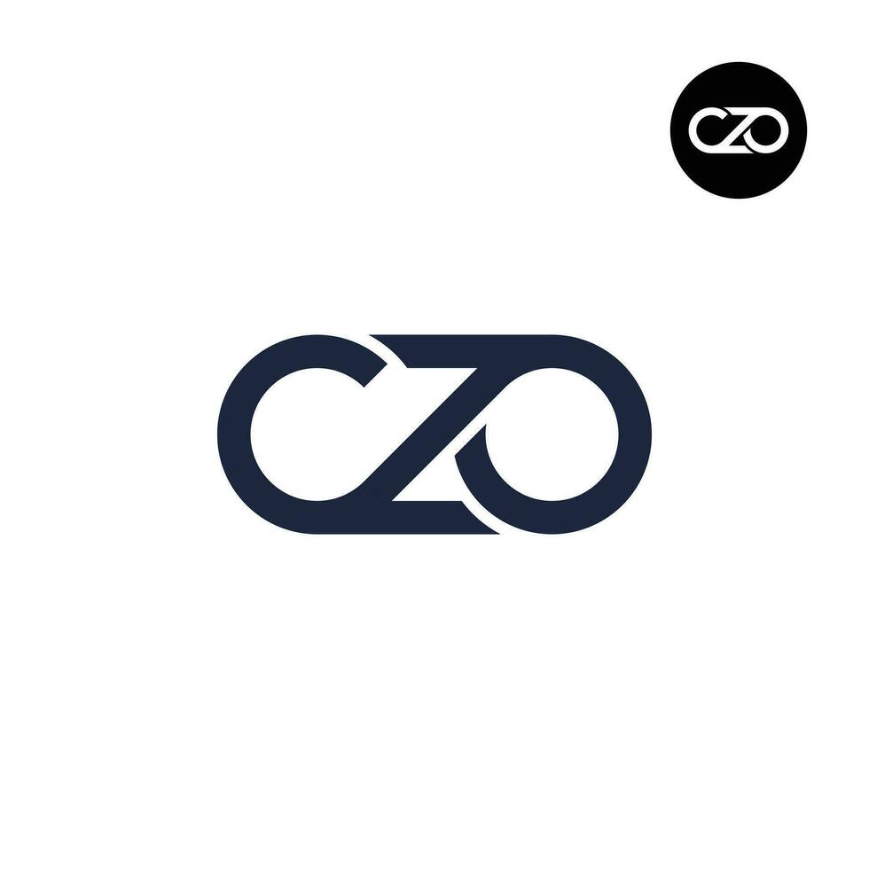 brief czo monogram logo ontwerp vector