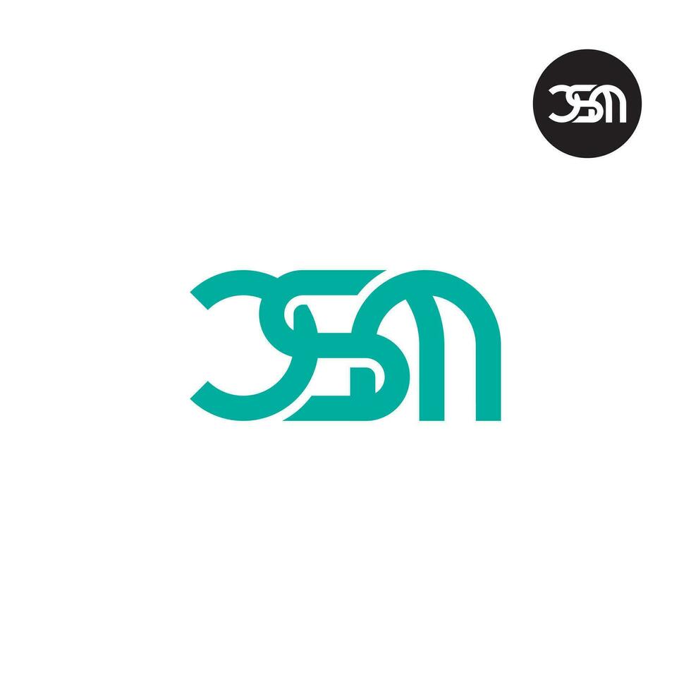 brief csm monogram logo ontwerp vector