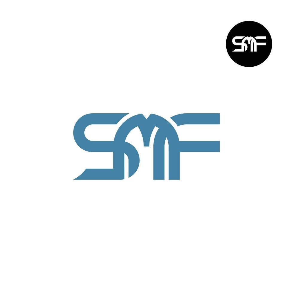 brief smf monogram logo ontwerp vector