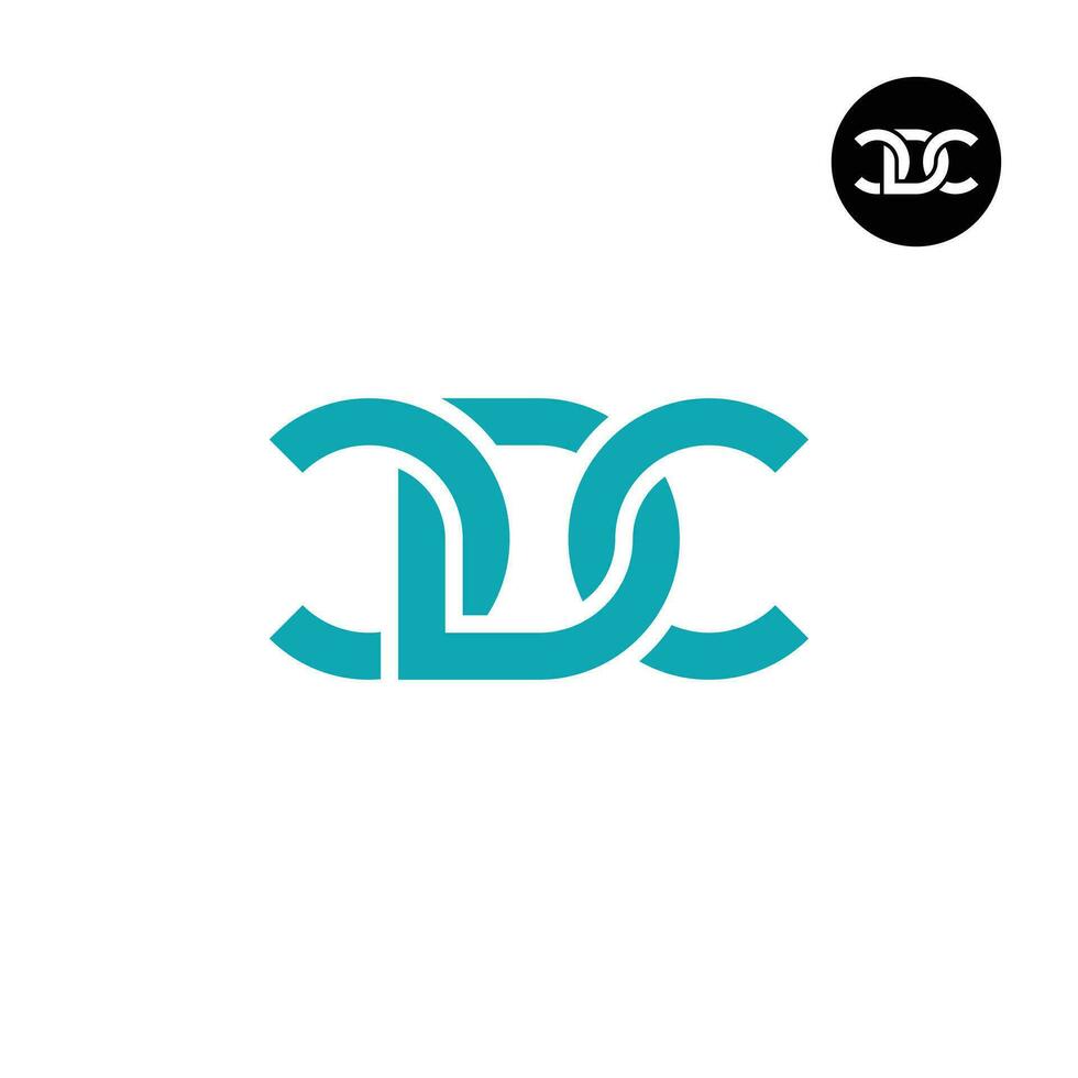 brief CDC monogram logo ontwerp vector