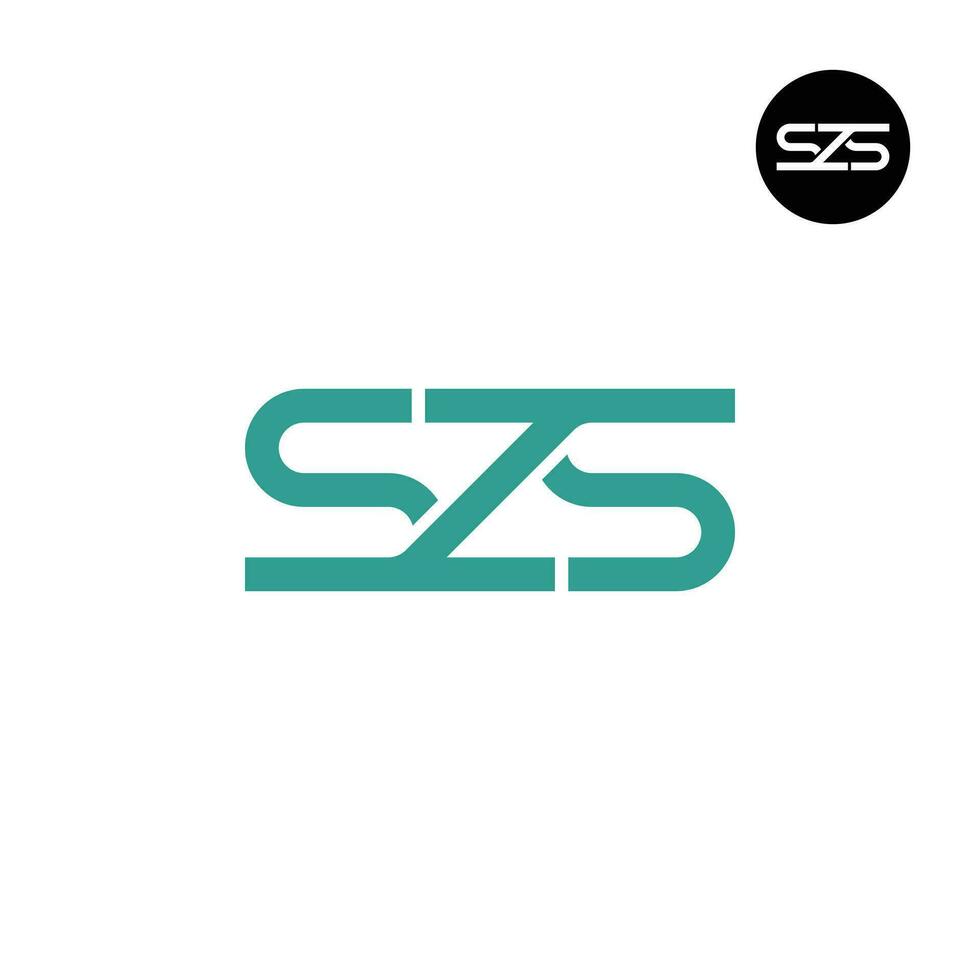 brief szs monogram logo ontwerp vector