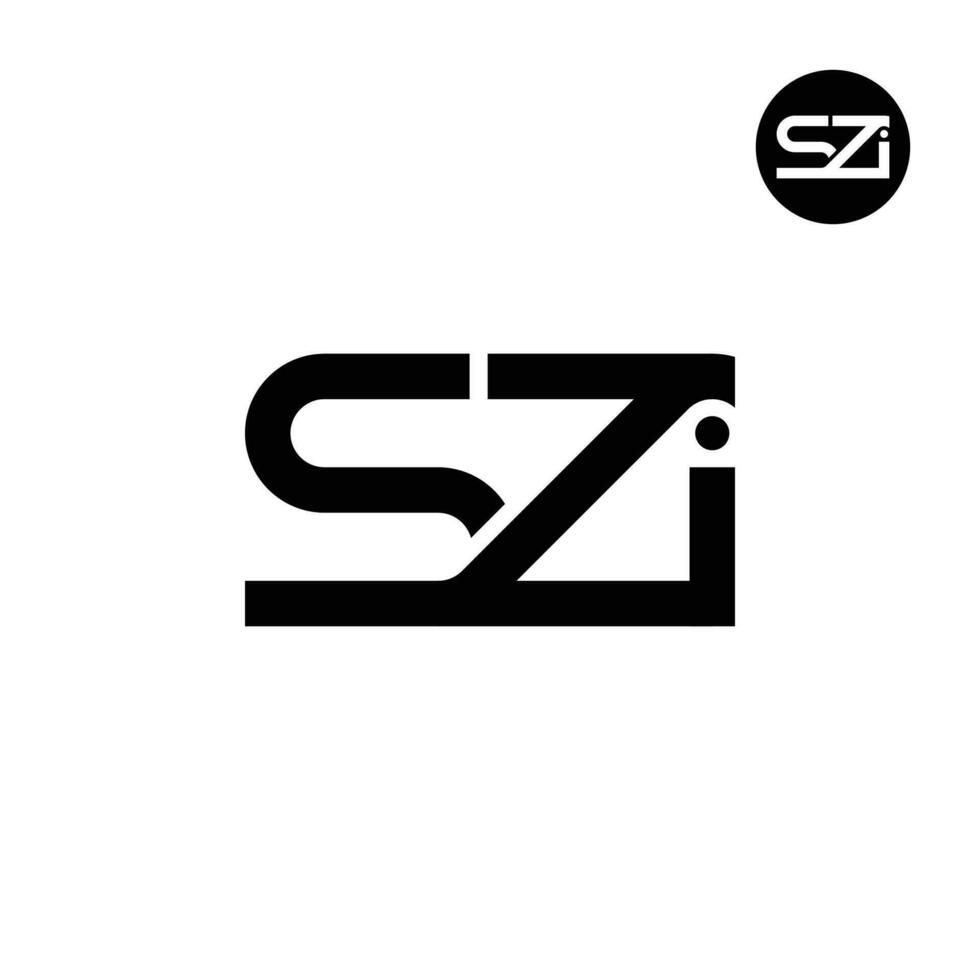 brief szi monogram logo ontwerp vector