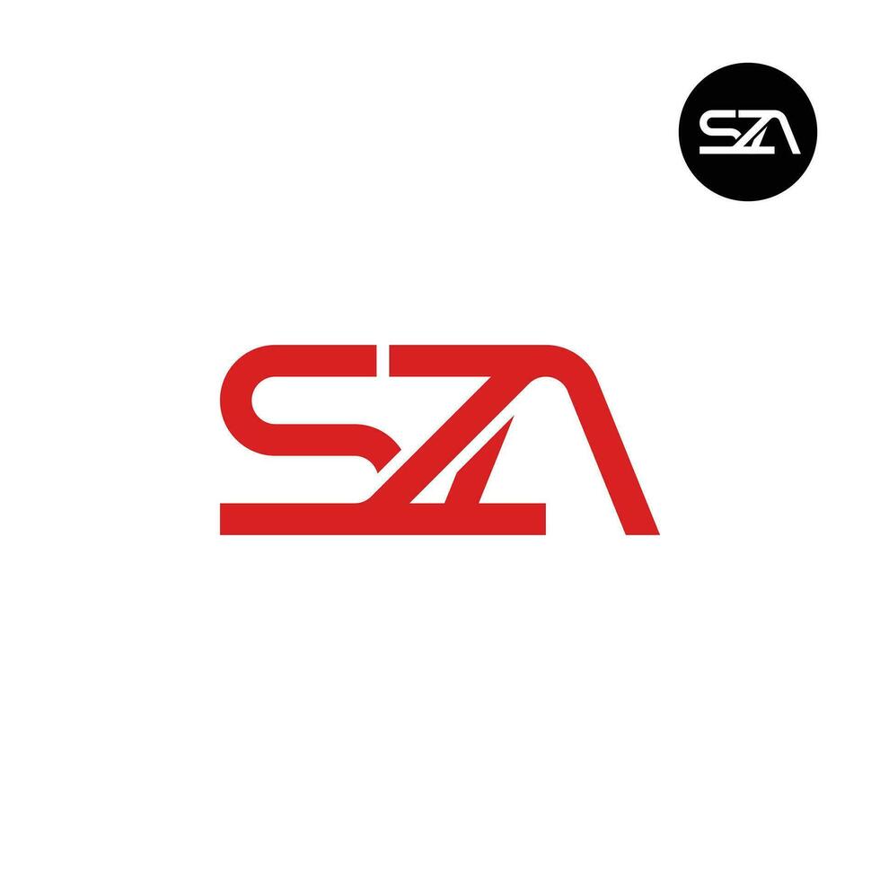 brief sza monogram logo ontwerp vector