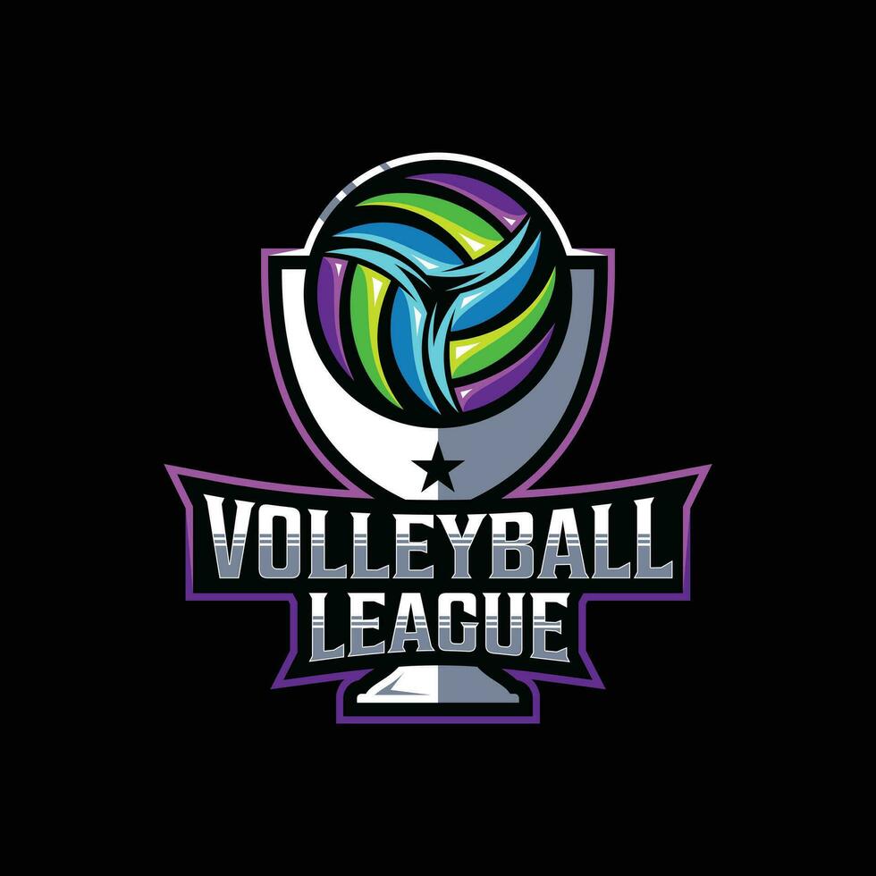 volleybal liga of volleybal kop vector mascotte esport logo ontwerp