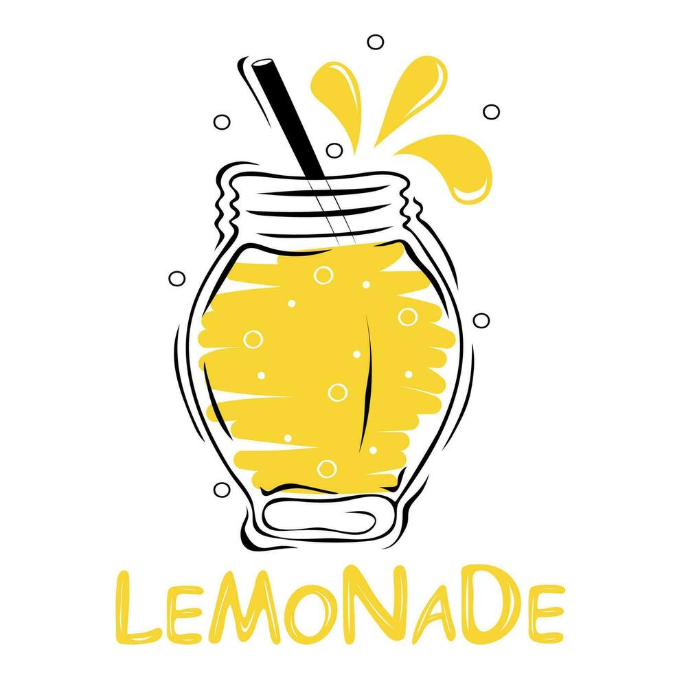 limonade in de glas kan. gezond voedsel poster. verfrissend dranken vector