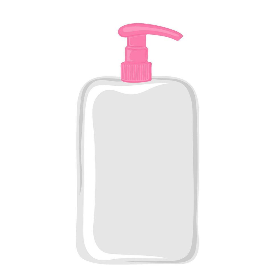 dispenser fles. kunstmatig verpakking met pomp voor shampoo, scheren schuim of lichaam douche gel. vloeistof zeep houder voor sanitair vector