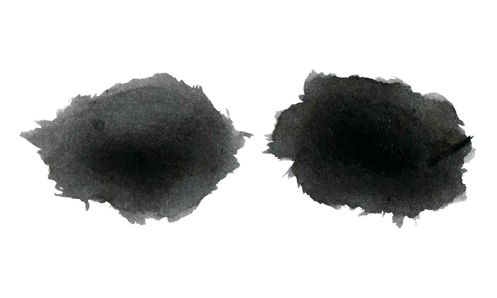 hand- trekt inkt borstel beroerte verzameling, waterverf zwart vector borstel slagen, grunge zwart ontwerp elementen penseel