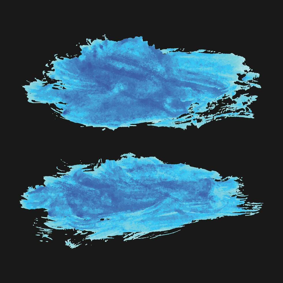 vector blauw inkt waterverf borstel structuur set, blauw vector inkt borstel beroerte verzameling, abstract borstel elementen ontwerp