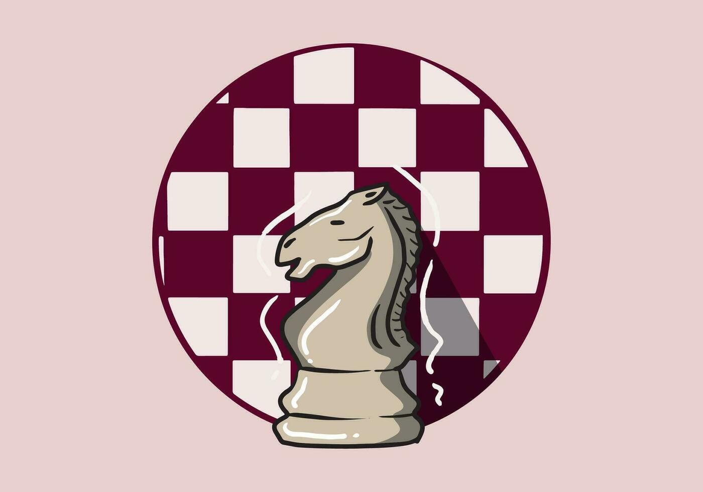 hand- getrokken wit ridder schaak stukken geïsoleerd Aan achtergrond. schaak logo voor web plaats, app en afdrukken presentatie. creatief kunst concept vector