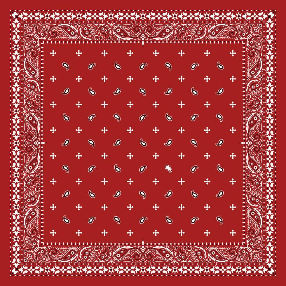 eenvoudig bandana versierd met wit zwart meetkundig ornament lijnen dat kan worden toegepast naar stoffen van divers kleuren vector