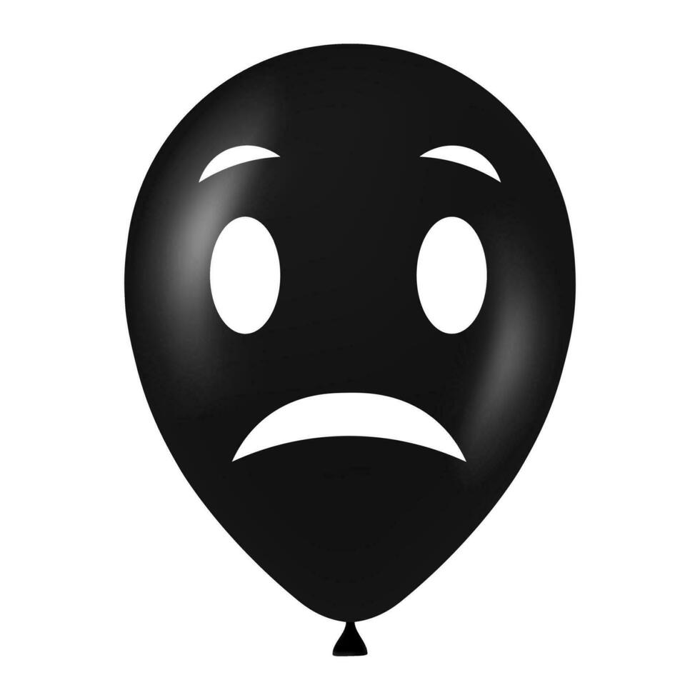 halloween zwart ballon illustratie met eng en grappig gezicht vector