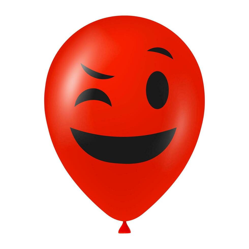 halloween rood ballon illustratie met eng en grappig gezicht vector