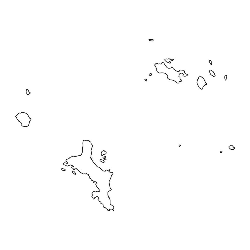 zeer gedetailleerd Seychellen kaart met borders geïsoleerd Aan achtergrond vector