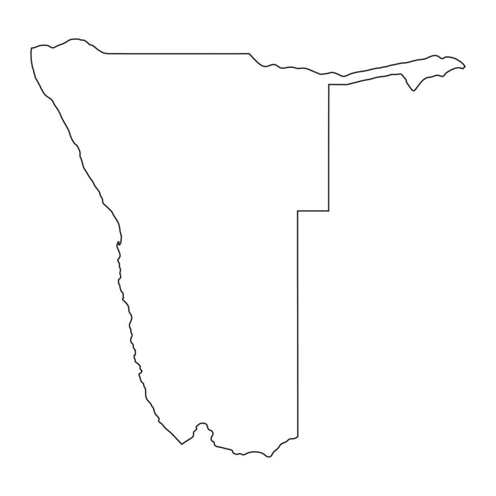 zeer gedetailleerde kaart van Namibië met randen geïsoleerd op de achtergrond vector
