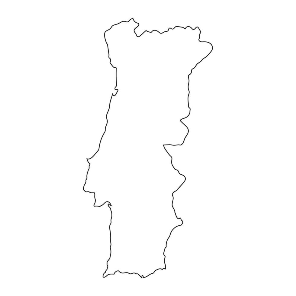 zeer gedetailleerde portugal-kaart met randen geïsoleerd op de achtergrond vector