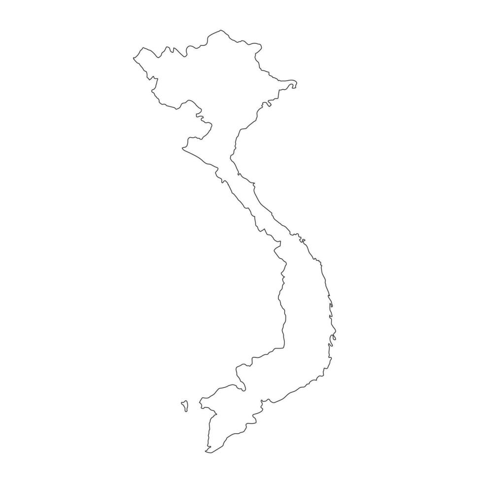 zeer gedetailleerde vietnam kaart met randen geïsoleerd op de achtergrond vector