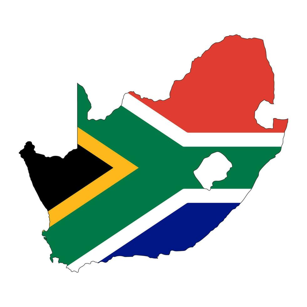 zuiden Afrika kaart silhouet met vlag geïsoleerd Aan wit achtergrond vector