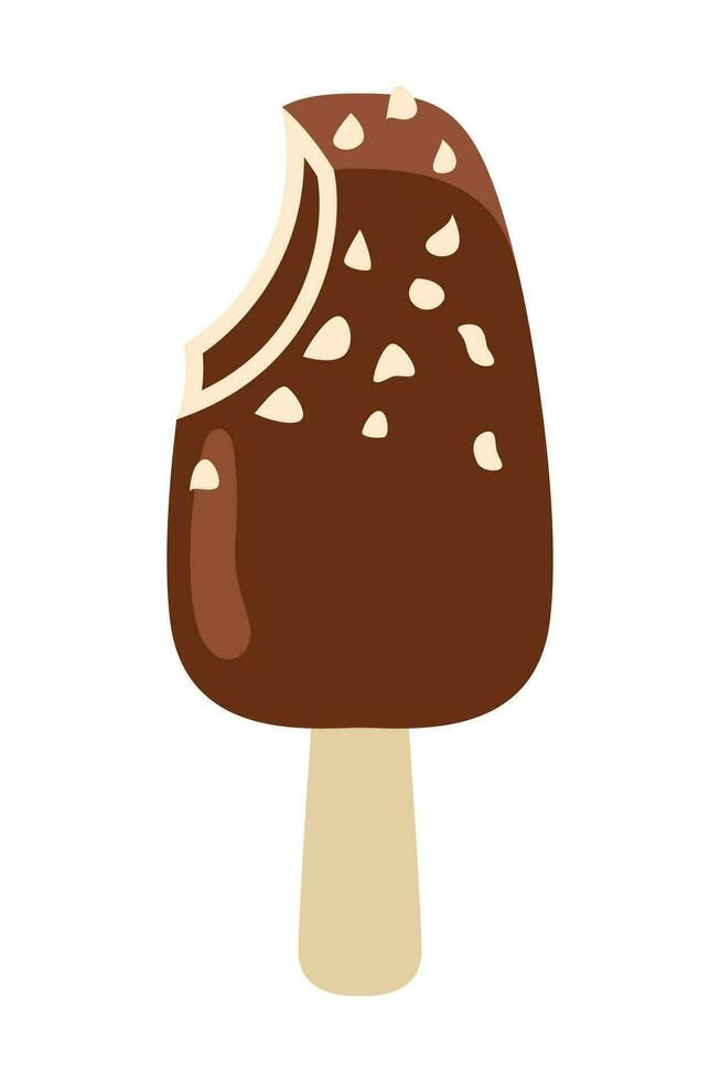 ijs crèmes vlak illustratie, zoet smakelijk toetjes, ijs room wafel kegels, ijslollys met verschillend toppings tekenfilm vector illustratie