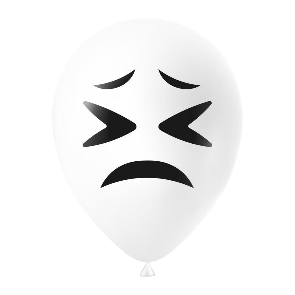 halloween wit ballon illustratie met eng en grappig gezicht vector