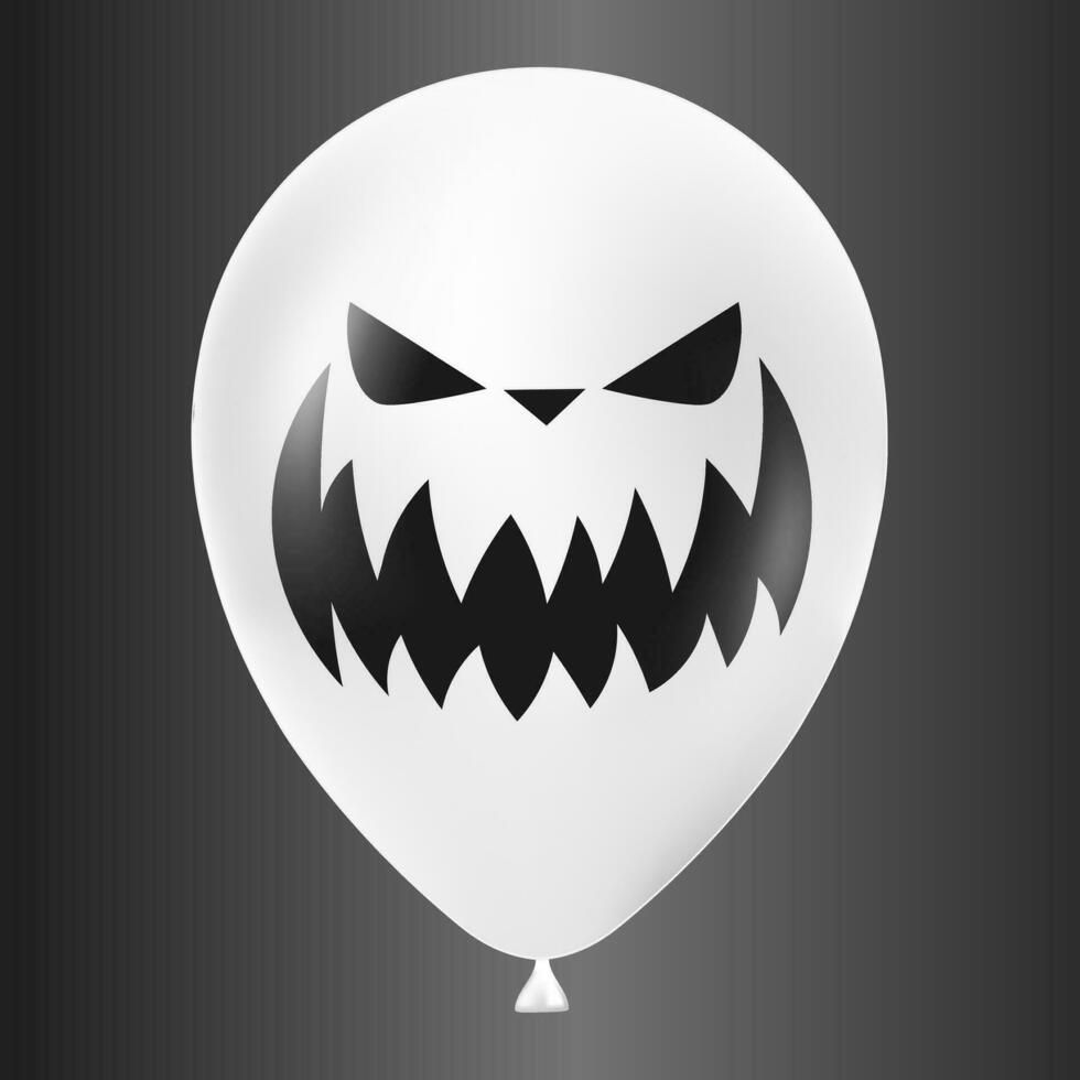 halloween wit ballon illustratie met eng en grappig gezicht geïsoleerd Aan donker achtergrond vector