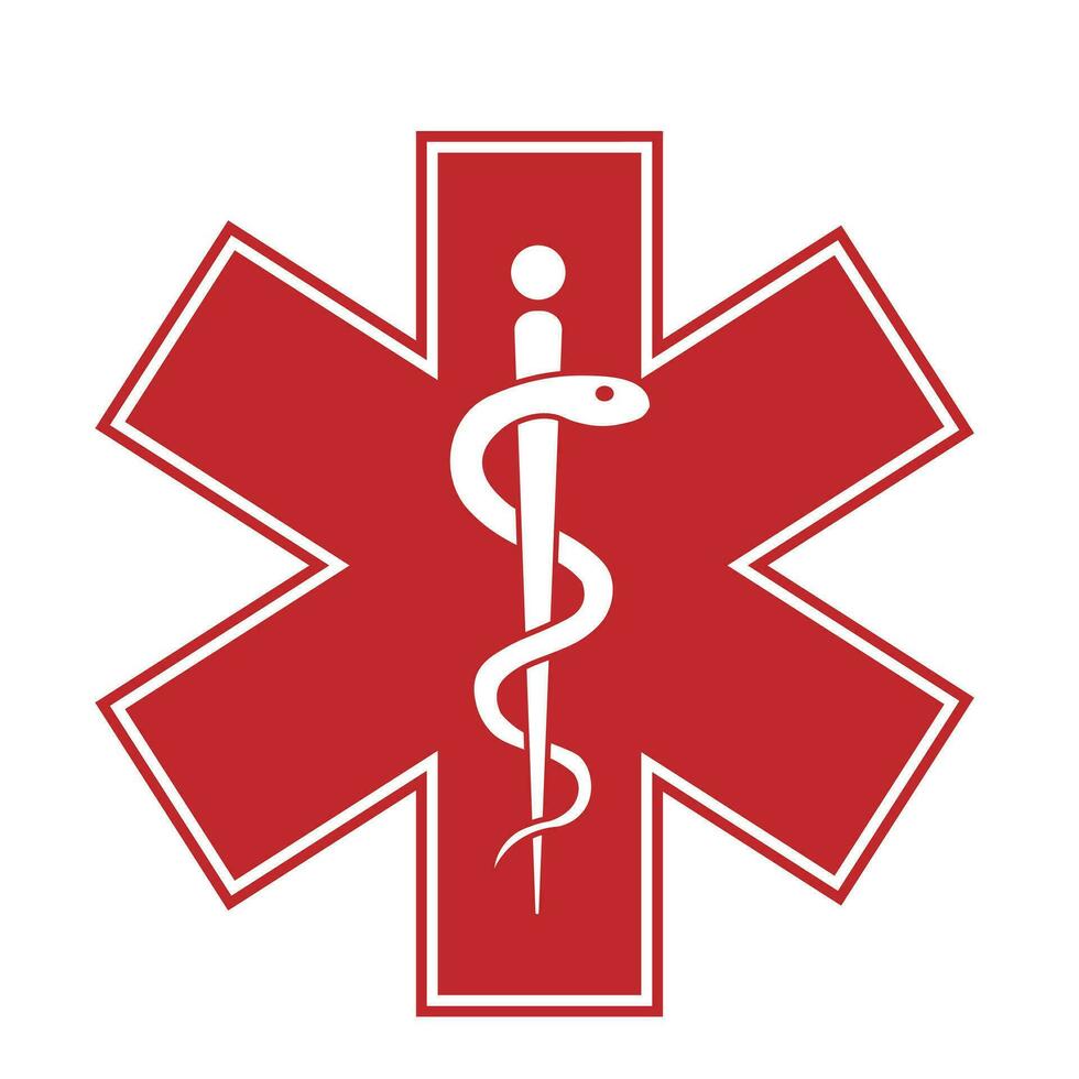 medisch teken ster van leven pictogram. ziekenhuis ambulance ster glyph stijl pictogram vector