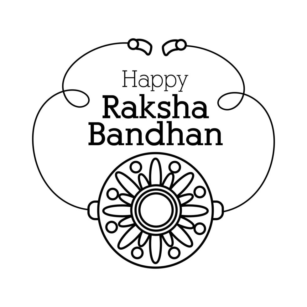 happy raksha bandhan bloem polsband accessoire lijnstijl vector