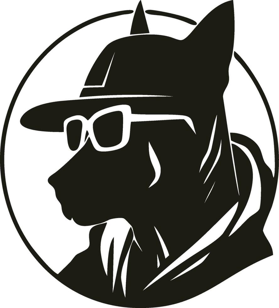 koel hond in zonnebril clip art vector