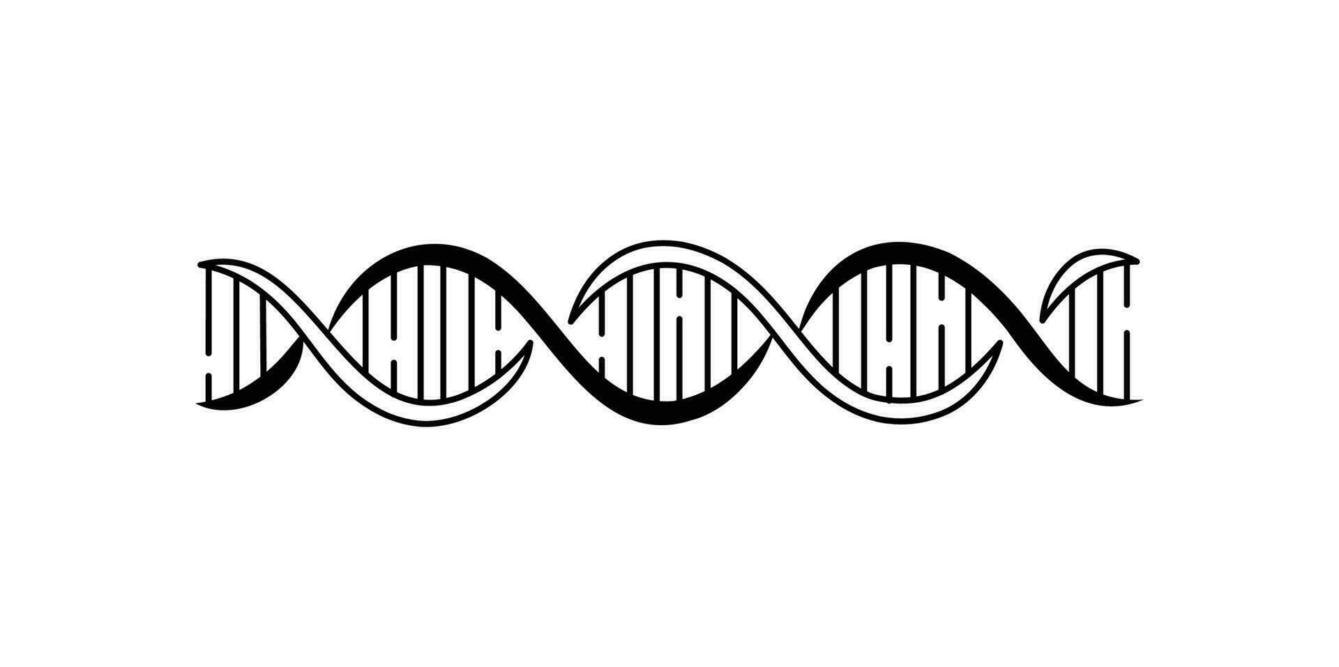 wetenschap symbool dna icoon set, dna helix, chromosoom, molecuul symbool, vector illustratie