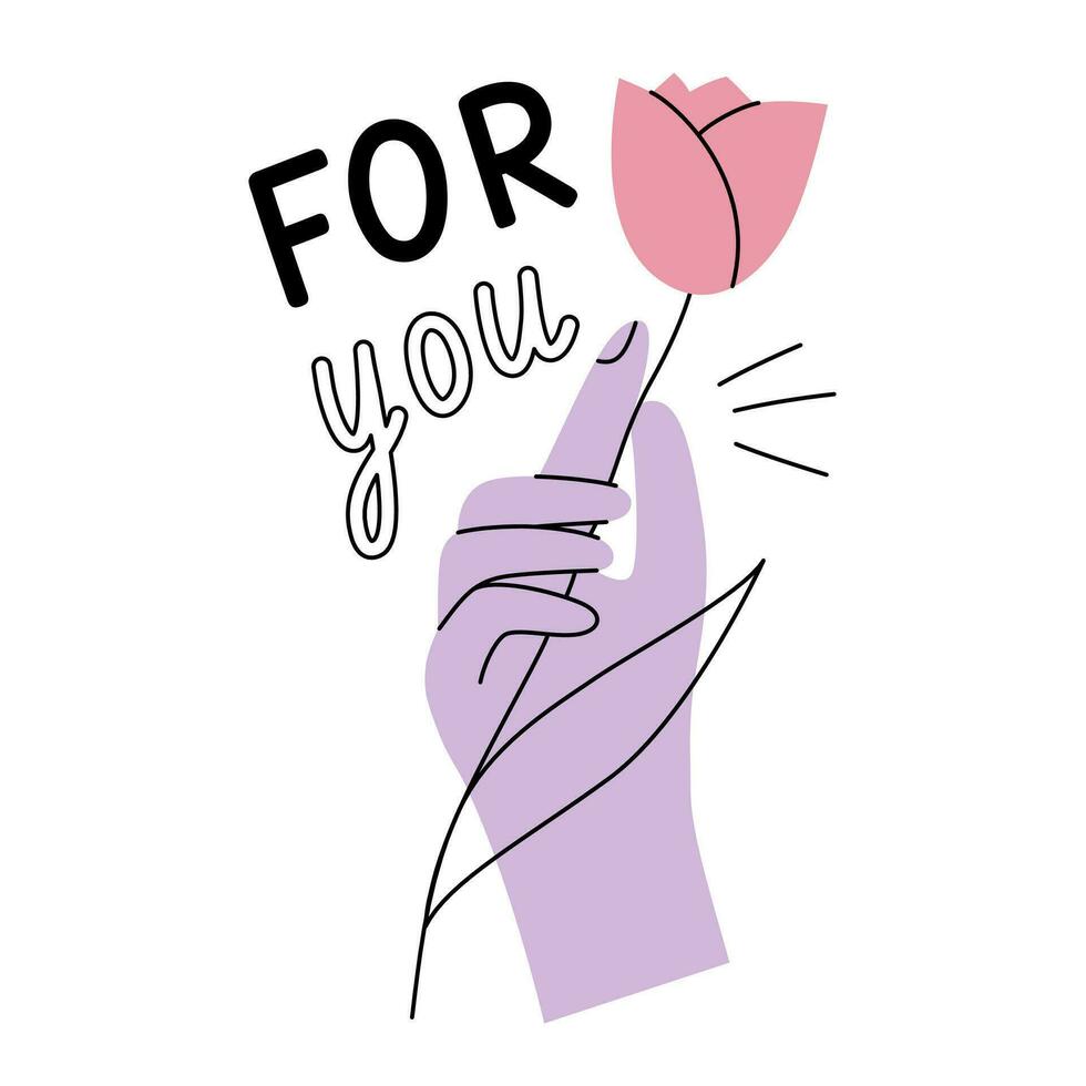modern roze sticker met groet hand- gebaar en Hoi bericht.vector illustratie in een schattig vlak stijl vector