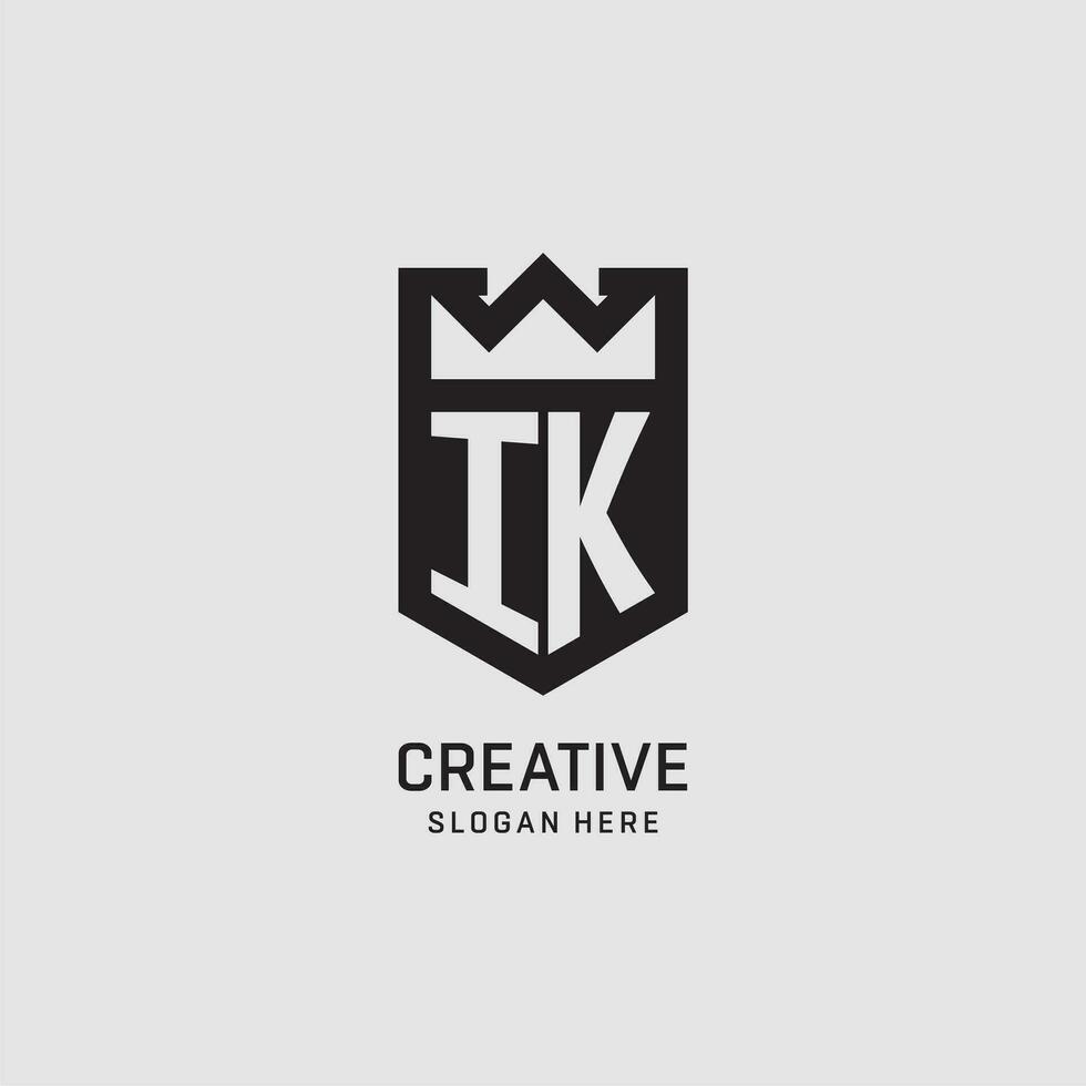 eerste ik logo schild vorm geven aan, creatief esport logo ontwerp vector